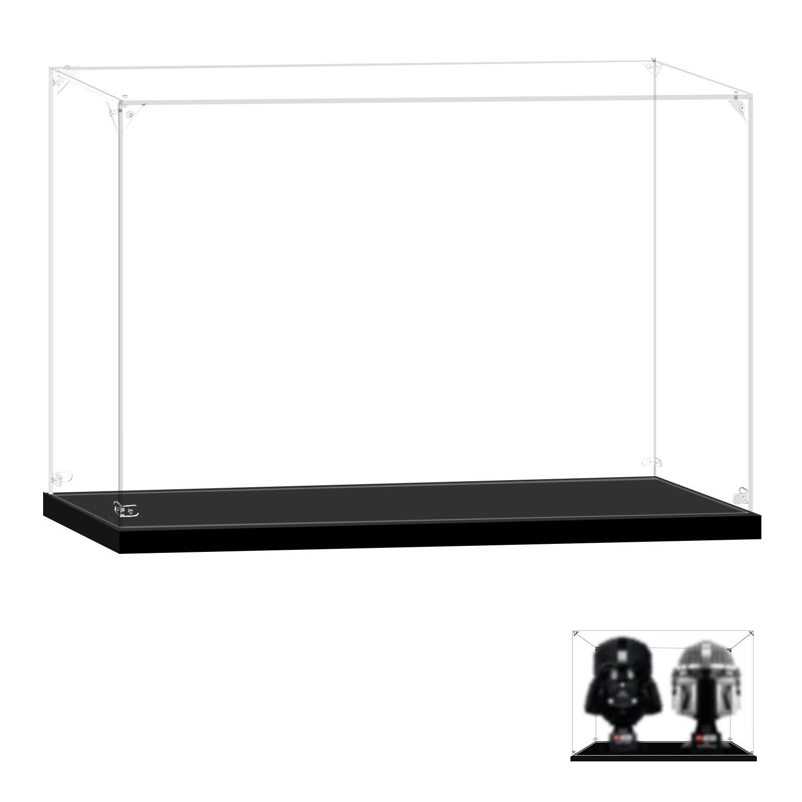 Photo 1 of LILIKAKA Display Case for Two Lego Helmets, 43249 Stitch or 76781 Wednesday Enid's Dorm Room, 12.99x7.08x9.44inches (33x18x24cm), It can Hold Two Lego Helmets.