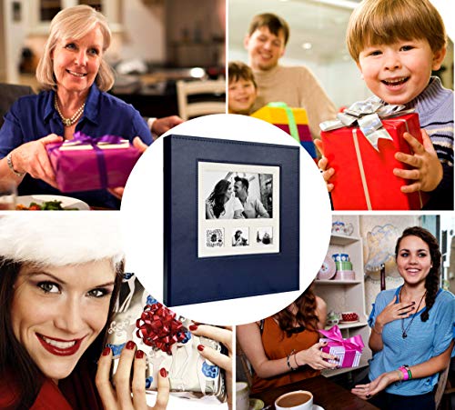 Zoview Art Magnetic Self-Stick Page Photo Album with Leather Cover for Wedding or Family, Hand Made DIY Albums Holds 3X5, 4X6, 5X7, 6X8,8X10 Photos (Blue, Large) - Thumbnail 7