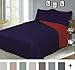 Baltic Linen  Luxury Fashionable Reversible Solid Color Mini Quilt Sets,Navy/Red