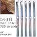 DANSEE Hair Tinsel 48 Inch long flash hair extension 750 Strands Silver