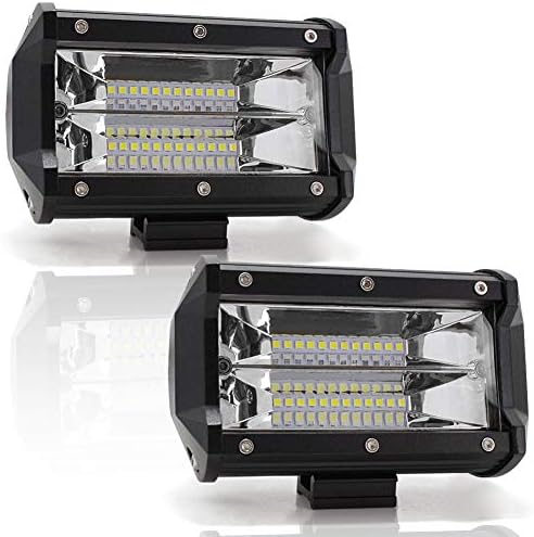 LED Light Bar 5 Inch, Ourbest 72W LED Off Road Lights Spot Flood Combo Beam Double Row Driving Fog Work Lights For Truck Pickup Jeep SUV ATV Boat (2Pcs)