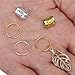 Fani 100pcs Gold &Silver Hair Rings Aluminum Dreadlocks Beads Gold Leaves Pendant Decorations Metal Cuffs Braid Jewelry for Hair Set Hair Clip Hair Accessories