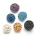 JOVIVI Aromatherapy Essential Oil Diffuser Necklace Tiny Silver Plated Locket Pendant with 6 Dyed Lava Stone Beads