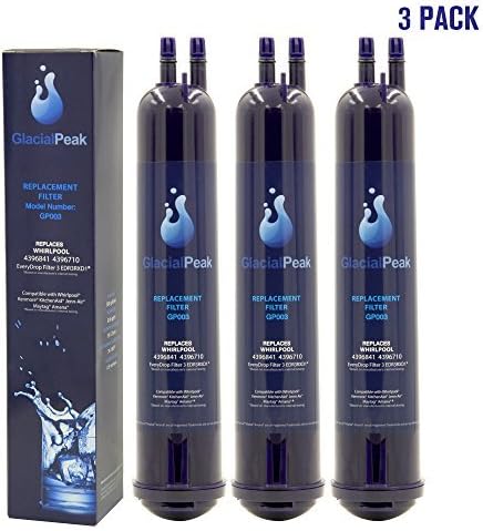 Glacial Peaks Refrigerator Water Filter Replacement for 4396841, 4396710, Filter 3, EDR3RXD1, Kenmore 46-9030 3-Pack
