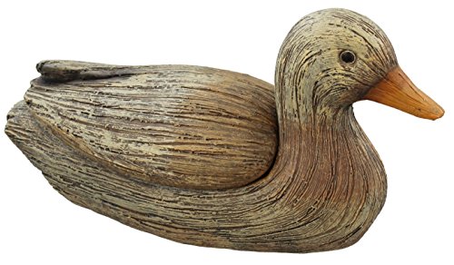 Decorative Resin Duck Decoy Figure / Trinket Box - Carved Wood Look