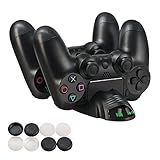 Prefeco PS4/PS4 Slim Controller Charger - Private Design 6x LED Indicator, Dual USB Charger Charging Station Stand for Sony PlayStation 4 PS4 Controller