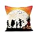 UMIKU 4 Packs Halloween Pillows Cover Decorations Pumpkin Bat Goast Cat Pillow Cases Decor Halloween Throw Pillow Case Sofa Waist Throw Cushion Covers Home Decor Square 18 x 18 inches