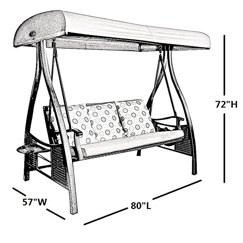 Abba Patio Swing Cover, Outdoor 3 Triple Seater Hammock Swing Glider