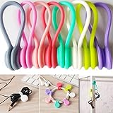 BabiQ 8Pcs Multiuse Silicone Magnet Earphone Cord Winder Wrap Cable Holder Organizer Cable Straps