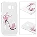 Samsung Galaxy S7 Edge Case Clear Colorful Case Cute Pink Flowers High-heeled Shoe Design Ultra Slim-Fit Easy Makeup PC Bumper Cover & HD Screen Protector Diamond Dust Plug Stylus Pen by Badalink