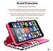 Lumia 640 Case, NageBee [Kickstand Feature] Premium PU Leather Flip Fold Wallet Case with [ID&Credit Card Slot] for Microsoft Lumia 640 LTE/ Nokia Lumia 640 (Wallet Pink Chevron)