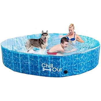 All for Paws Extra Large Dog Swimming Pool, Collapsible Pet Bathing Tub, Anti-Slip, UV Test Approved, Great for Dogs and Kids