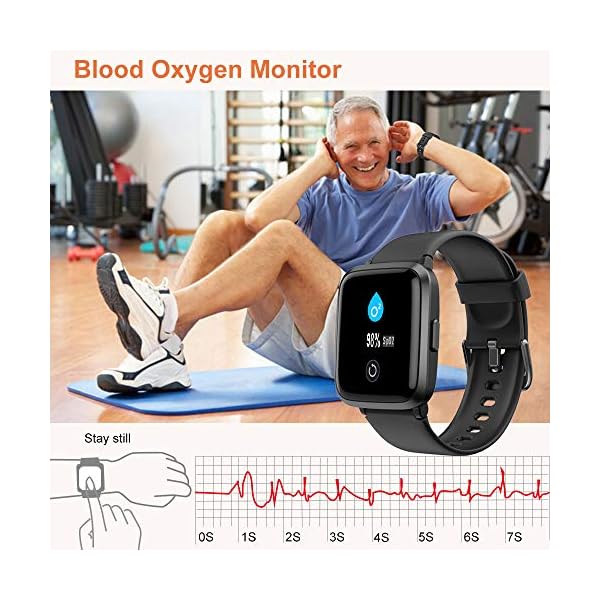 YAMAY Smart Watch,Fitness Trackers With Heart Rate Monitor/Pulse Oximeter/Blood Oxygen Monitor/Blood Pressure Monitor…
