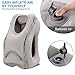 Sweesire Inflatable Travel Pillow, Airplane Pillows, Portable Neck Head Pillow for Kids Traveling, Long Flight, Train, Bus, Office Napping- Come with Eye Mask & Carry Pouch (Grey)
