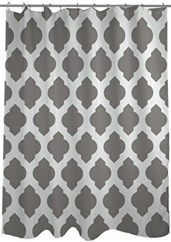 One Bella Casa All over Moroccan Shower Curtain by OBC, Standard 71"x 77", Gray/Ivory