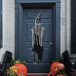 Haunted Hill Farm 5.2 ft. Hanging Witch with Button