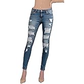 DeftSharp Women’s Casual Skinny Jeans - Comfort Stretch Denim Vintage Wash Jeans