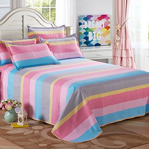 Gingham stripe printed sheet/Four seasons single single double bed-C 230x250cm(91x98inch)