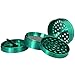 DCOU Zinc Alloy Herb Grinder with Magnetic Lid, Sifter and Pollen Scraper, 4-Piece, 2.14