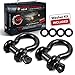 USWAY GEAR 3/4’’ D-Ring Shackles (2-Pack) 57,000 Lbs Breaking Strength & 9,500 Lbs Working Load + 4 Free Pcs Washer Kit Rings | Great for Vehicle Towing, Recovery, Stump Removal & More