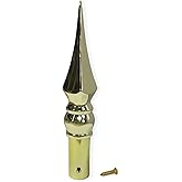 Gold Spear Flag Pole Topper, Heavy Duty Zinc Alloy Square Spear Finial, Metal Flagpole Head Ornament with Screw for 1 inch Diameter Indoor/Outdoor Flagpoles