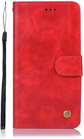 Huawei Honor 8X Premium PU Leather Flip Case Casefirst Leather Case with Card Slot and Shock Protection Lightweight - Huawei Honor 8X Red