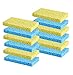Homsolver 12PC Cellulose Heavy Duty Cleaning Scrub Sponge for Kitchen Multifunctional Dishwashing Sponges Yellow and Blue (Yellow & Blue 12 Pack)