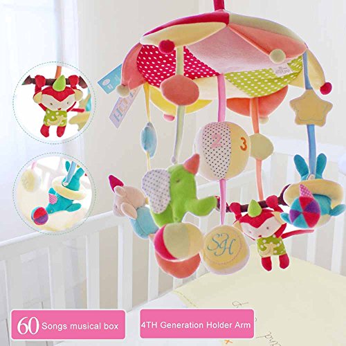 SHILOH Baby Crib Decoration 60 tunes Lullabies Plush Musical Mobile (Monkey Carnival)