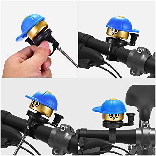 ZOSEN Bike Bells Aluminum Bike Horn Loud Sound Mini Bicycle Ring Bell for Kids (2 Pack, Red & Blue) - Thumbnail 2