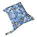 OULII Cute Monkey Pattern Washable Reusable Waterproof Zippered Baby Cloth Diaper Nappy Bag Wet Dry Bag Tote with Soft Snap Handle (Blue)
