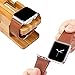 Jisoncase 42MM Apple Watch Band Genuine Lambskin Leather iWatch Replacement Watchbands with Classic Buckle for Apple Watch Sport Edition, Brown (For 42MM Version)