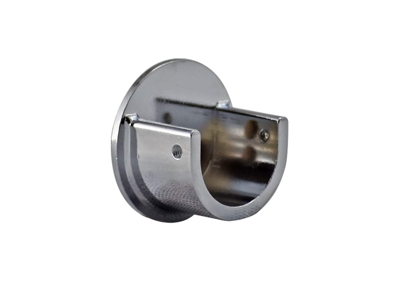 Your Home Online Metal 19mm & 28mm Curtain Pole Recess Wall Bracket Black Chrome Brass Copper (Polished Chrome, 19mm Quantity 2)