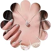 Ximdble Vintage Crystal Heart Love Necklace Puffy Heart Love Pendant Necklace Pink Love Heart Necklace Rhinestone Heart Chain Necklace for Women