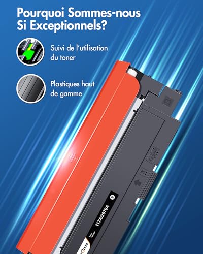 VIPGOOD 117A Toner Cartridges Compatible with HP 117A W2070A Toner for Color Laser MFP 179fnw 178nw 178nwg 179fwg 150a 150w 150nw W2070A W2071A W2072A W2073A (Black Cyan Yellow Magenta, 4-Pack)
