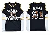 WEENKS Men's Tim Duncan 21 Wake Forest Demon Deacons College Basketball Jersey