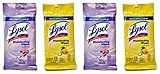 Lysol Disinfecting Wipes, On the Go Travel Size, Lemon and Lavender Scents, 4-pk