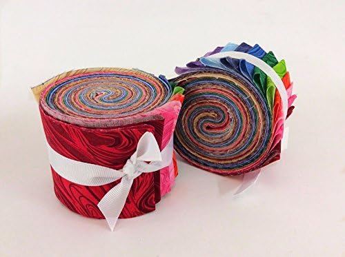 2.5 inch Rainbow swirl Jelly Roll 100% cotton fabric quilting strips supplier_myfabricaddiction1