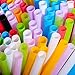 Harileminy Pack of 100 Pieces 8 Inch Long Assorted Bright Color Jumbo Smoothie Straws Extra-Wide Drinking Straws for Boba Bubble Tea,Milkshakes Slushies Party Straws,Healthy Drinks Disposable