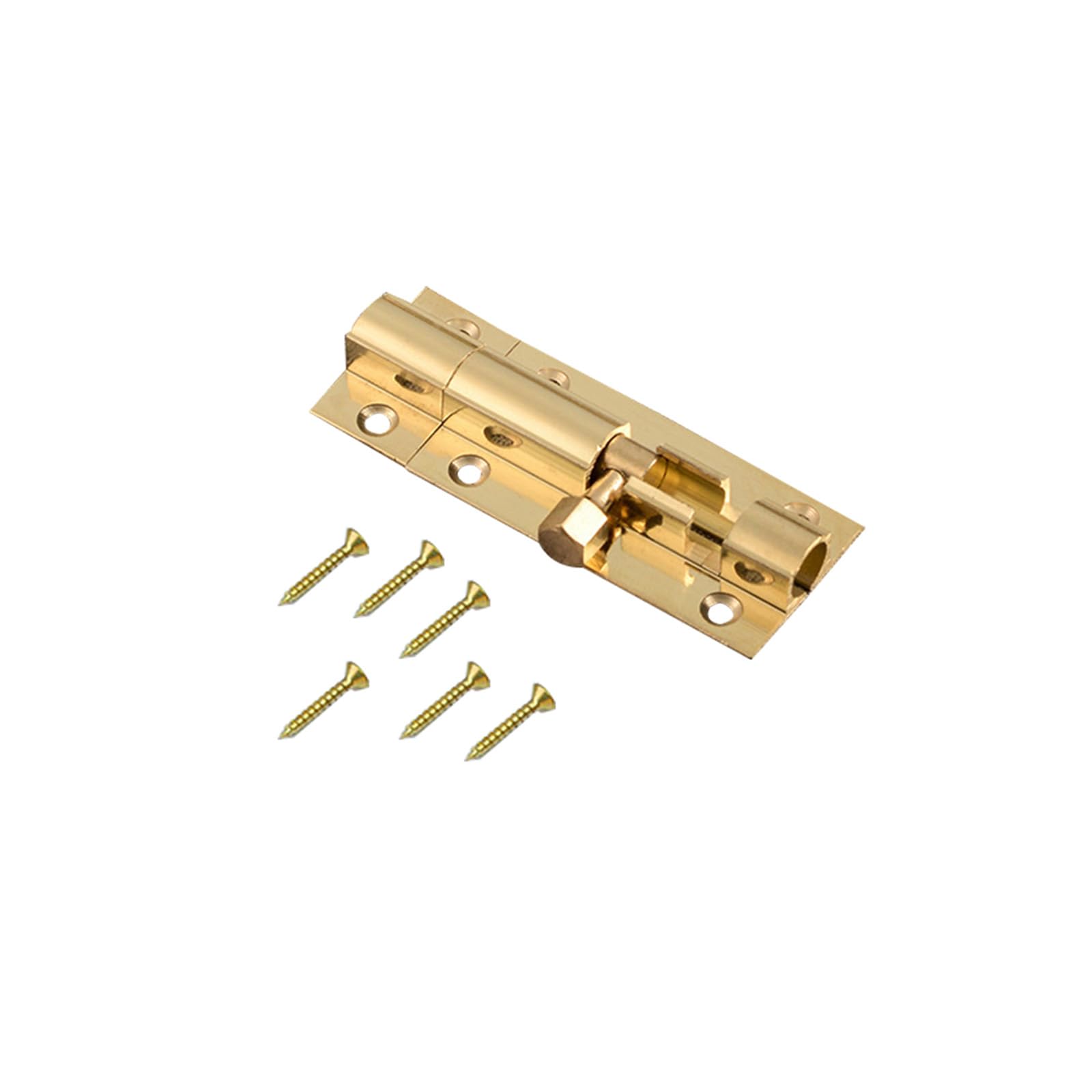Leliafleury Door Bolt Lock 3 Inch Brass Door Latch Barrel Sliding Bolt Solid Security Lock Latch for Bathroom Bedroom Shed (Gold)