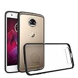 Moto Z2 Force Case,Moto Z2 Force Droid - Suensan Armor Clear PC Back TPU Shock Absorption Technology Raised Bezels Protective Cases Cover for Motorola Moto Z2 Force Droid (Black CLear)
