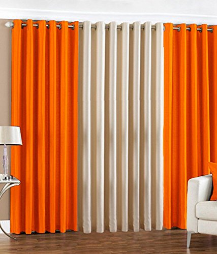 Buy Ridhaan Plain Door Curtains Set Of 3 Curtains Crush Colour