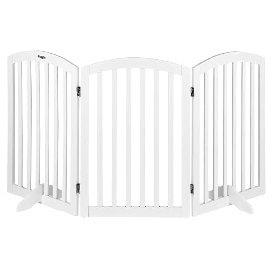 grey wooden stair gate