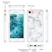 True Color Case Compatible with iPhone 7 Case, iPhone 8 Marble Case, White Marble Printed Effect [Stone Texture Collection] Slim Hybrid Hard Back + Soft TPU Bumper Protective Durable Cover