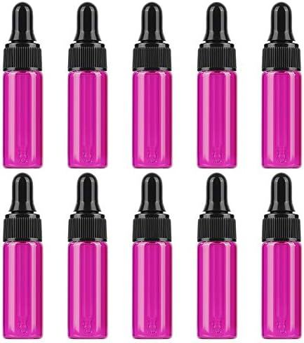 10pcs/5ml Portable Mini Perfume Essential Oil Glass Container Roll on Design Pure Color Travel Glass Bottle
