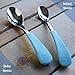 Avanchy Baby Spoons Stainless Steel and Silicone Set, Self Feeding Food Utensils, 4 Months Baby Led Weaning, 2 Pack, Green Spoons
