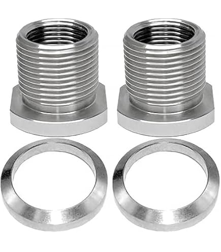 Adattatore Filettato 1/2-28 Interno A 5/8-24 Esterno, Acciaio Inox, Colore Argento/nero