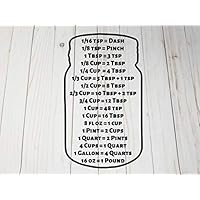 EricauBird 12x6.5 Kitchen Conversions, afe for Cabinets, Removable, Cups, Ounces, Tablespoons, Teaspoons, Stickers Quote Wall Decal Beauty Wall Sticker as a Gift to Your Friend Children Lover