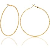 60mm Gold Earrings for Women Hoops Earrings Trendy Elegance Jewelry Gold Plated Lightweight Large Earrings