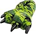 NORTY Stuffed Furry Animal Claw Paw Slippers for Adults - Cozy Plush Design - House Footwear - Medium - Green Dino Camo