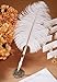 Darice Ivory Feather Pen With Decorative Base Holder – Black Ink Ballpoint Pen – Gold Metal Antique Base Can Be Angled – Plume Pen is Elegant Touch Next to Guest Book at Weddings and Special Events